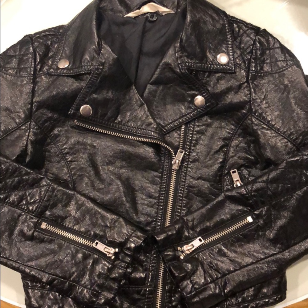 Faux Leather Motorcycle Jacket